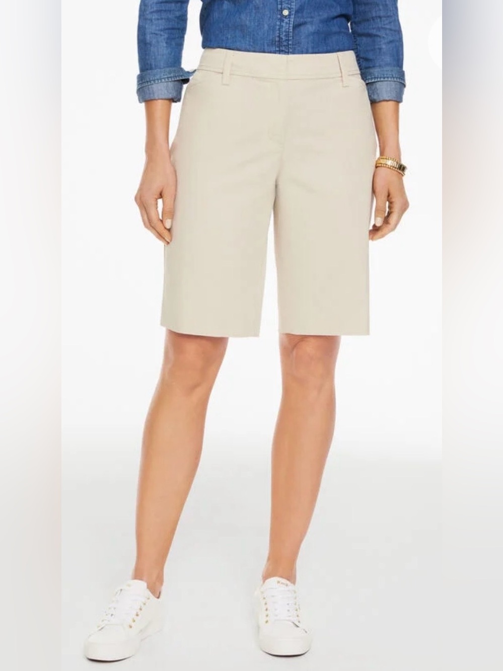 Talbots Women’s Perfect Short 10.5 Inseam Oat Size 10 Mid Rise Stretch